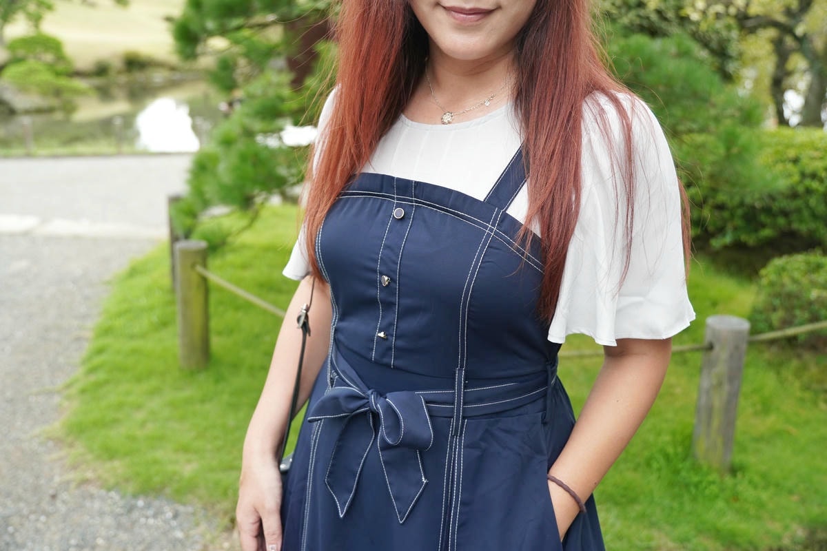 質感女孩穿搭,ehole氣質長洋,傘袖假兩件拼接下紗洋裝,完美你的夏秋之際 - 第11張圖